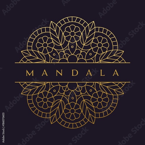 Mandala flower beautiful vector vintage 

decorative element oriental illustration photo