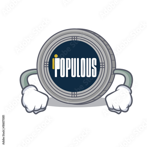 Angry populous coin character cartoon