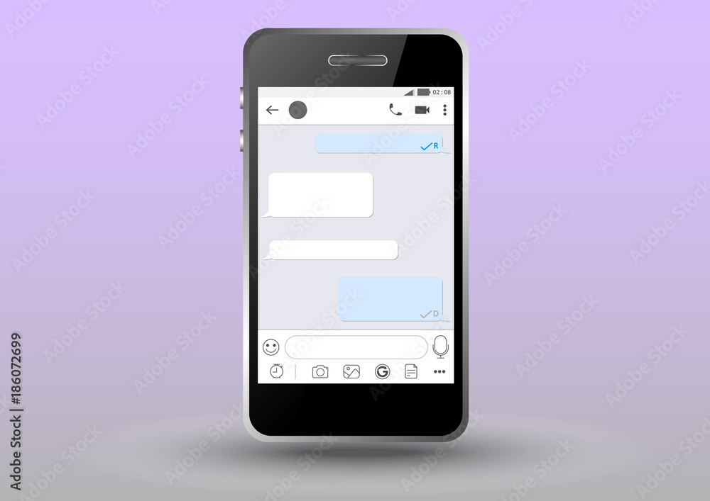 Bbm Template Chat Application Stock Vector Adobe Stock