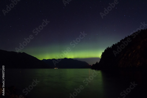 Aurora Borealis at Porteau Cove Provincial Park, British Columbia, Canada photo