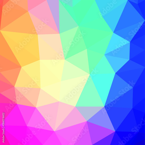 Abstract multicolored low poly style geometric triangle shape vector background illustration