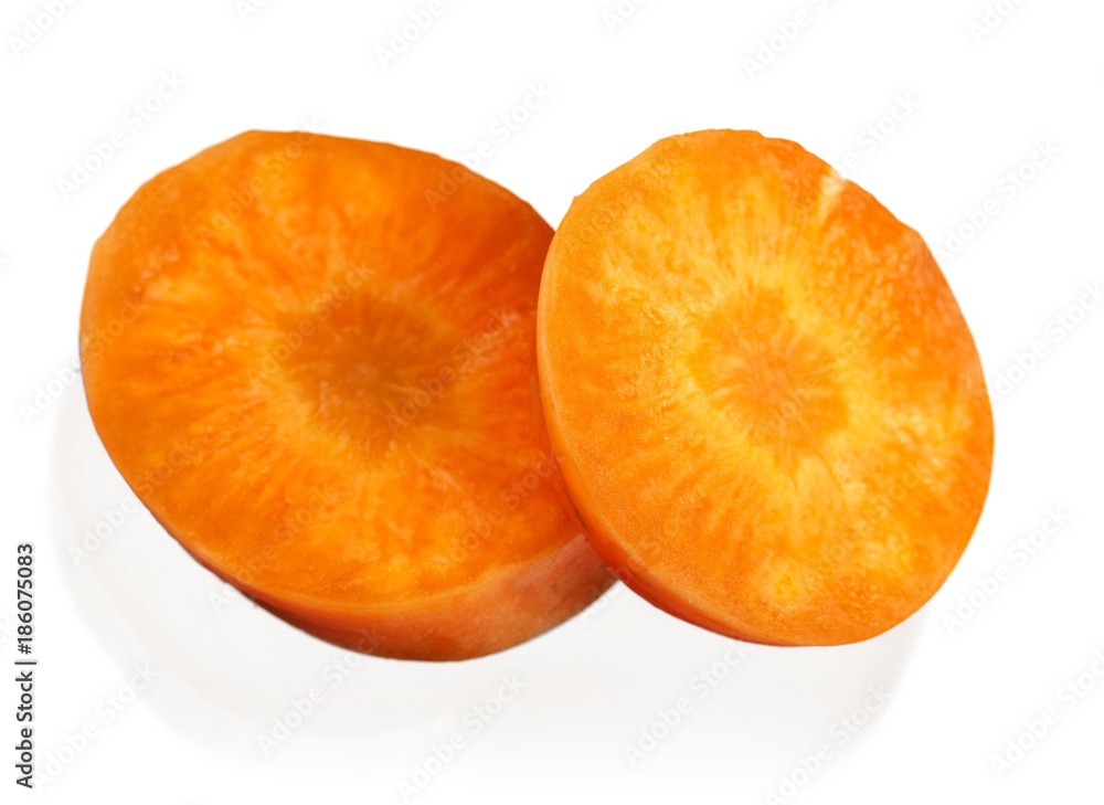 carrot slices. With clipping path