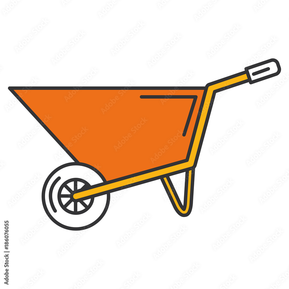 wheel barrow isolated icon vector illustration design wheel barrow isolated icon vector illustration design