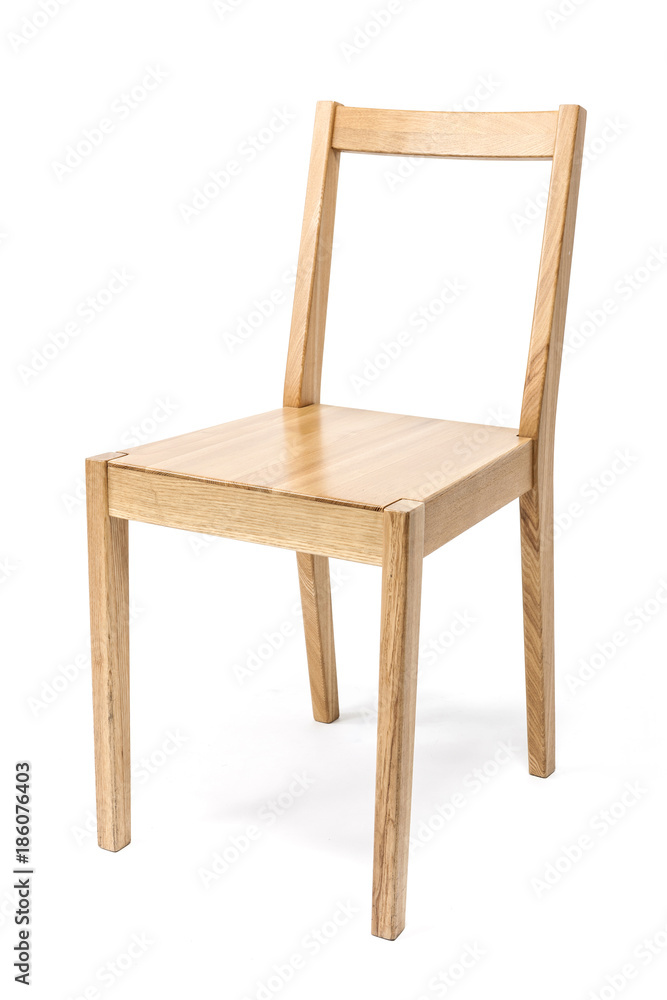 solid wood chair isolated the white background. solid wood chair isolated the white background.