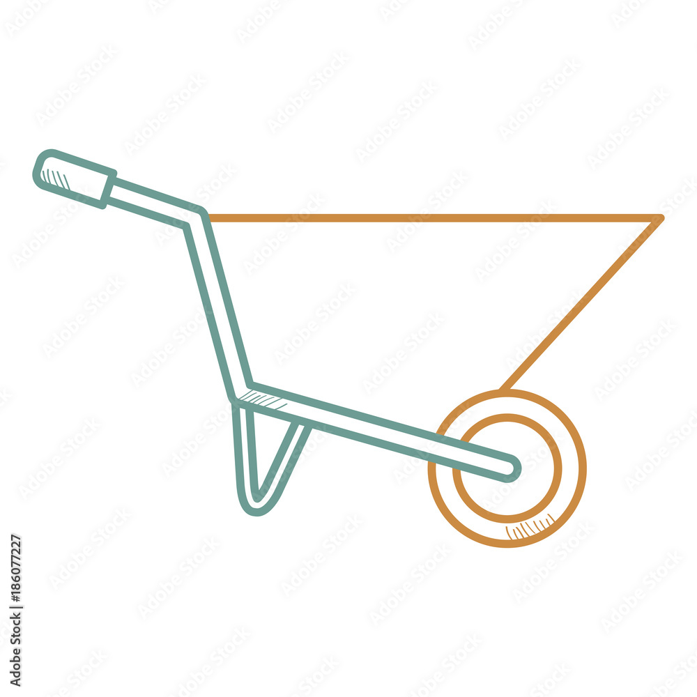 wheel barrow isolated icon vector illustration design wheel barrow isolated icon vector illustration design
