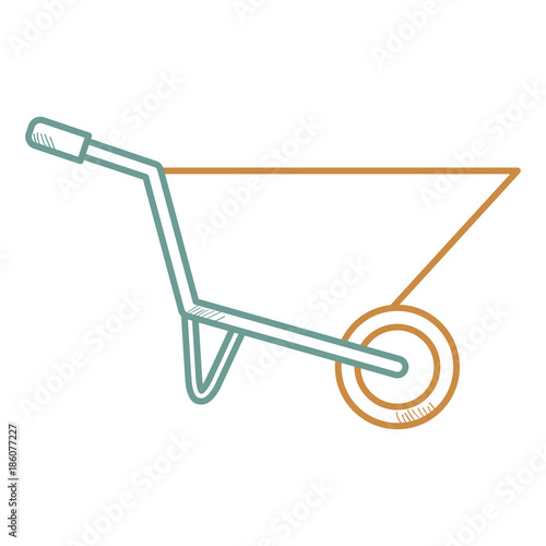 wheel barrow isolated icon vector illustration design
