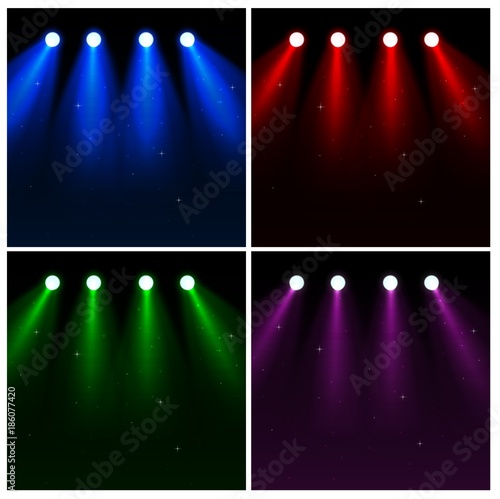 Set of light effect spotlights