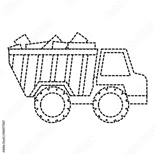 truck dump with bricks vector illustration design