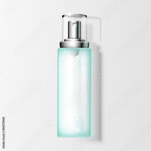 Blank spray bottle with liquid. Illustration isolated on background. Graphic concept for your design