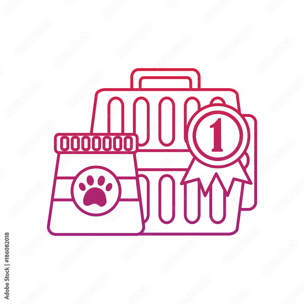pet transporter award ribbon food icon image vector illustration design 