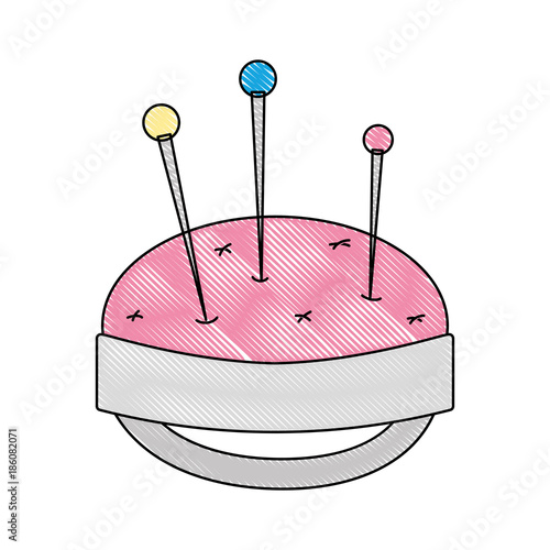 grated pin and pincushion sewing tool object