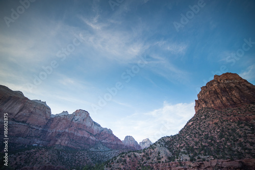 mountains and sky at Zion National Park  Utah
