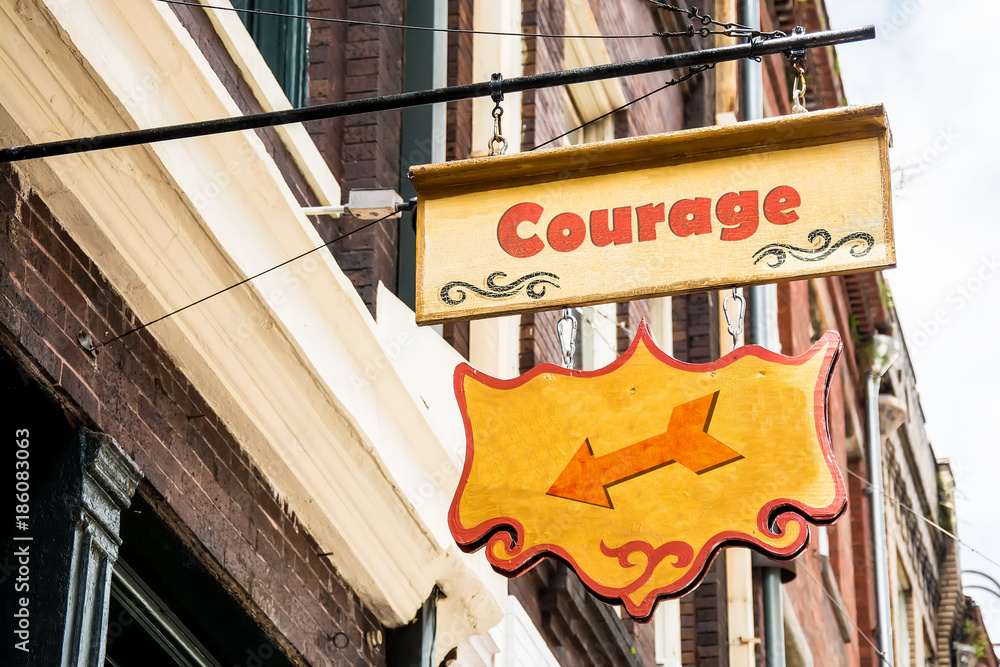 Obraz premium Schild 258 - Courage
