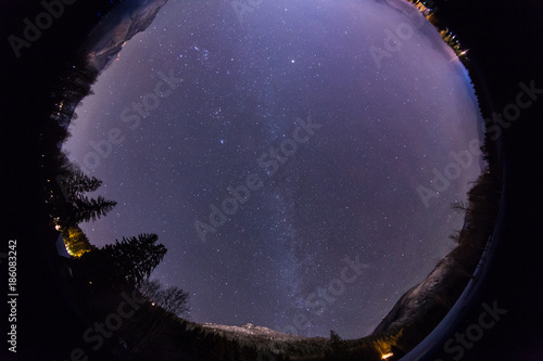 360 degree view of dark night sky
