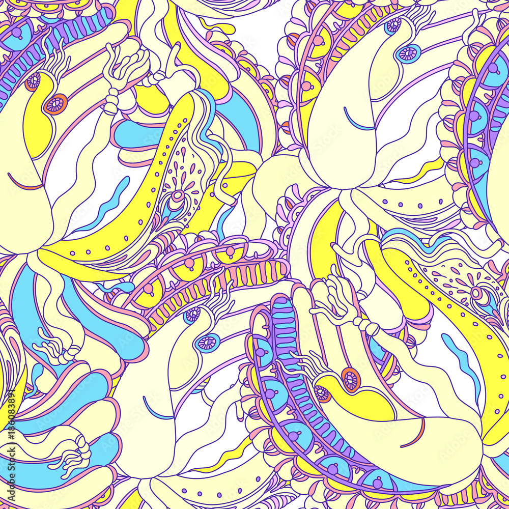 Abstract floral seamless pattern