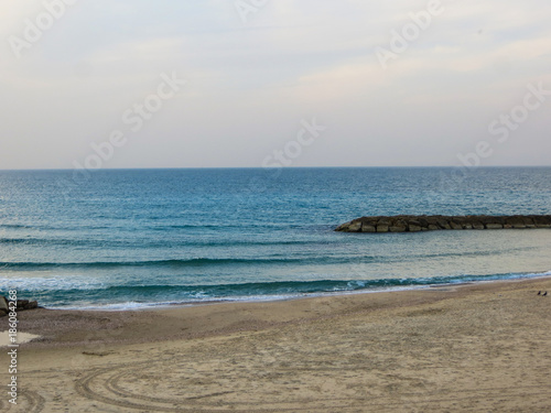 Beautiful view of the beach in Ashkelon  in November 2016