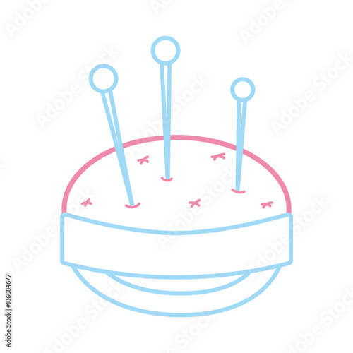 silhouette pin and pincushion sewing tool object