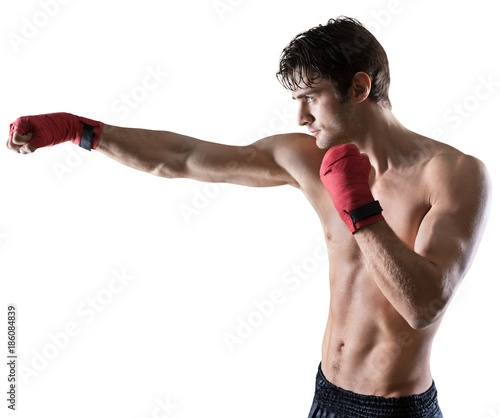 Male Boxer / Kickboxer Punching