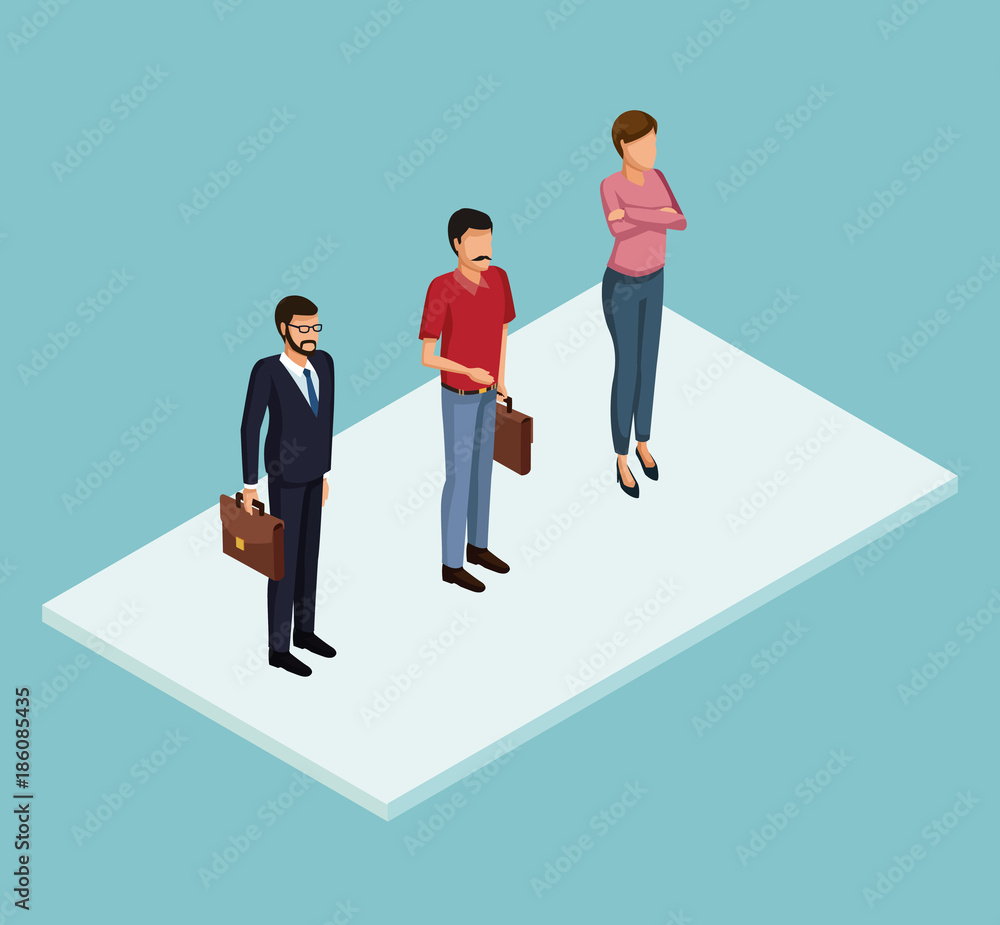 Isometric people 3d on blue background vector illustration graphic Isometric people 3d on blue background vector illustration graphic