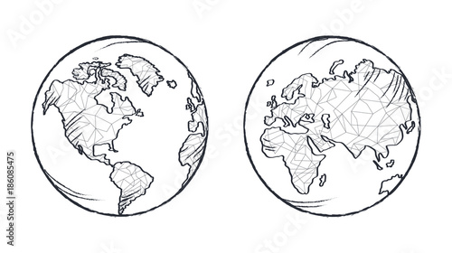 Earth Planet Model Icon Vector Illustration