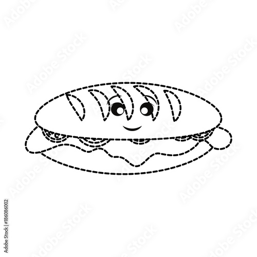 kawaii sandwich vector illustration © djvstock