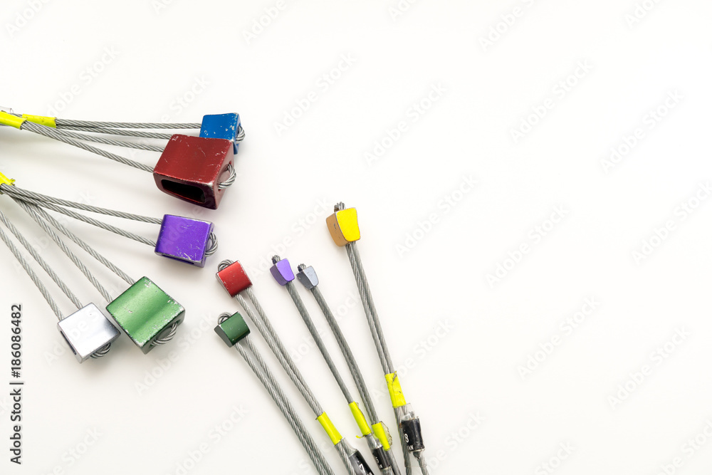 Fototapeta premium Rock Climbing Gear on White Background