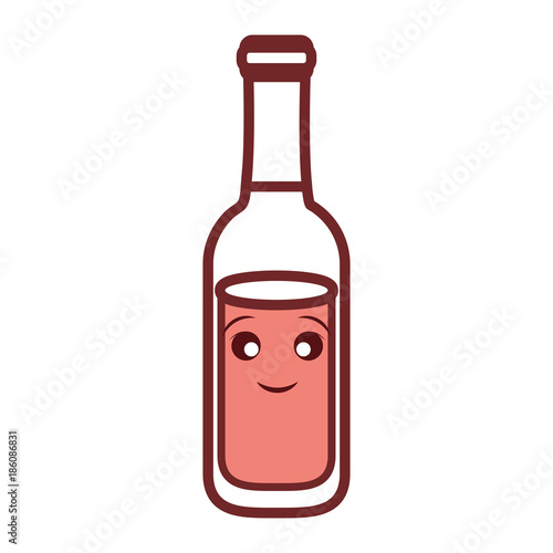 kawaii beer bottle   vector illustration