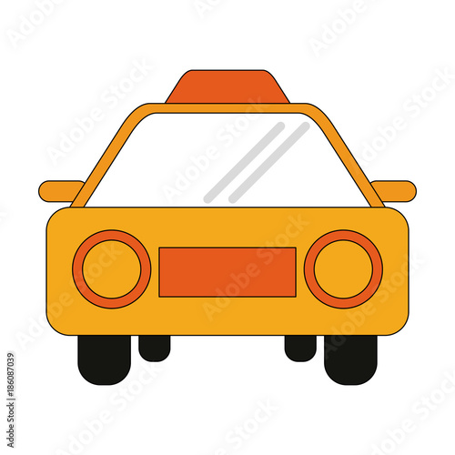 Taxi cab frontview icon vector illustration graphic design