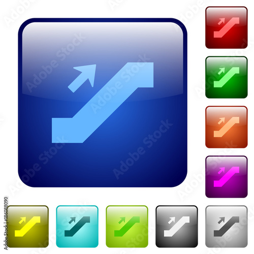 Free Download Escalator up sign color square buttons - GFXLoad