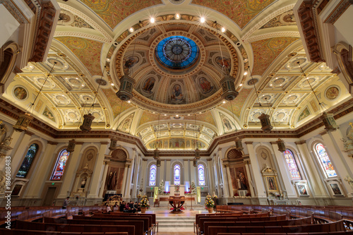 Interior of Cathedral Basilica of St. Joseph Church in downtown San Jose, California. 