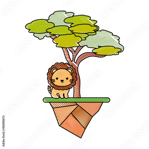 cute animals and tree