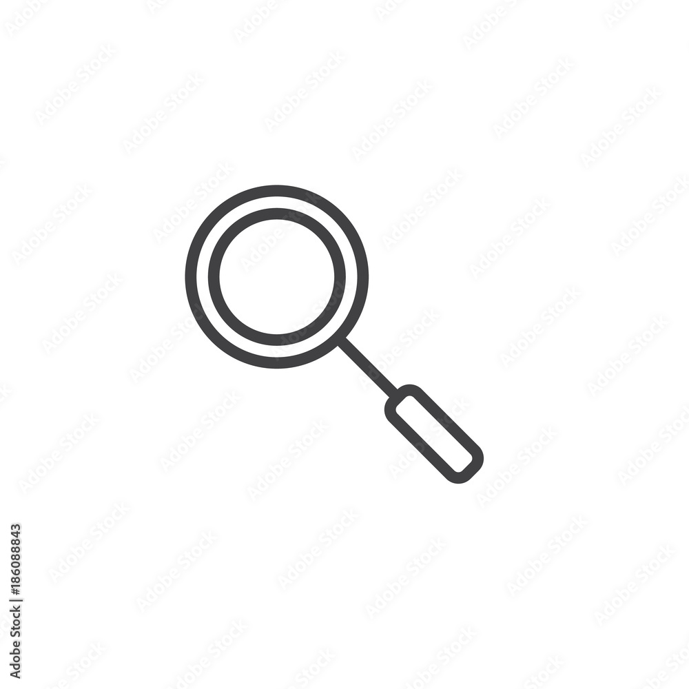 Search, Magnifying glass line icon, outline vector sign, linear style pictogram isolated on white. Zoom loupe symbol, logo illustration. Editable stroke Search, Magnifying glass line icon, outline vector sign, linear style pictogram isolated on white. Zoom loupe symbol, logo illustration. Editable stroke