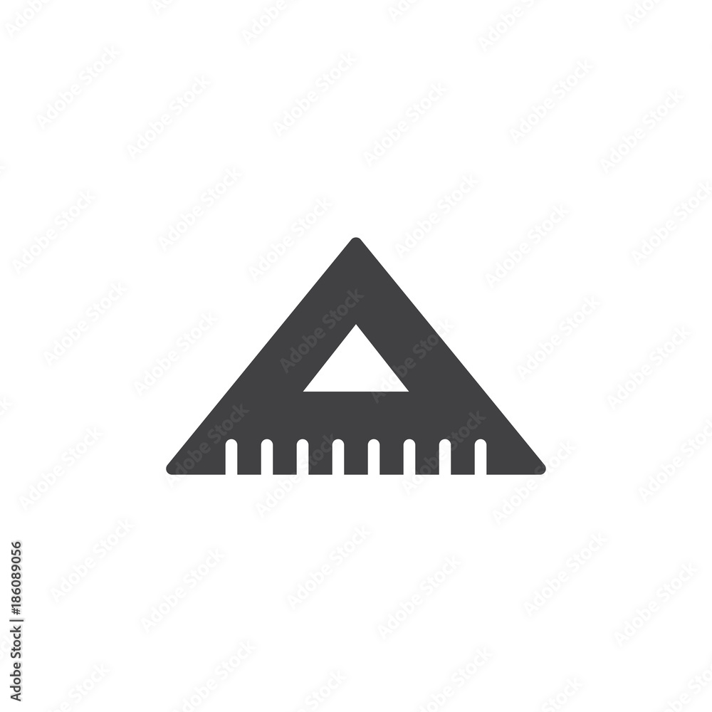 Triangle ruler icon vector, filled flat sign, solid pictogram isolated on white. Symbol, logo illustration. Triangle ruler icon vector, filled flat sign, solid pictogram isolated on white. Symbol, logo illustration.