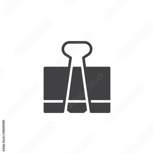 Paper clip icon vector, filled flat sign, solid pictogram isolated on white. Paper clamp symbol, logo illustration.
