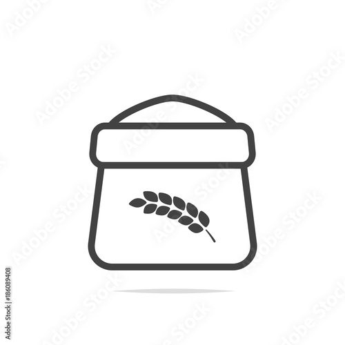 Bag of flour icon vector