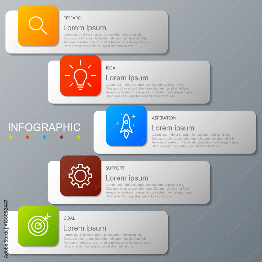 Infographic elements in modern fashion with 5 step Infographic elements in modern fashion with 5 step