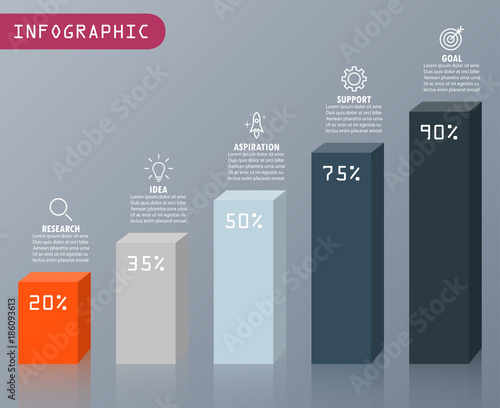 Infographic elements in modern fashion with bar chart