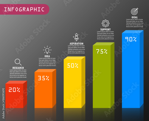 Infographic elements in modern fashion with bar chart