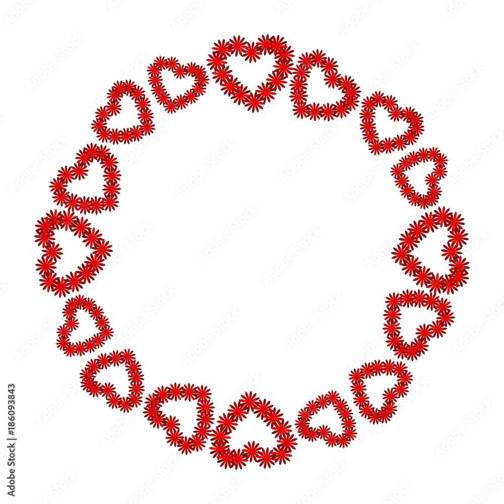 red heart on the white background. Colorful Valentine. Abstraction with colorful hearts. Postcard red heart on the white background. Colorful Valentine. Abstraction with colorful hearts. Postcard