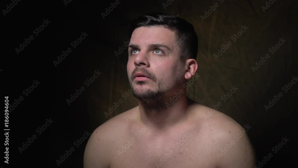 The impatient man looks on the side The impatient man looks on the side