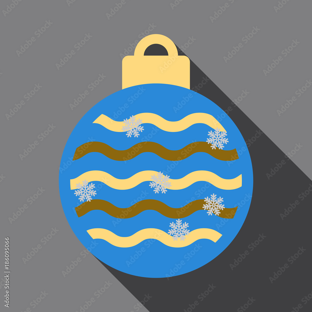 Flat Icon with shadow christmas ball Flat Icon with shadow christmas ball