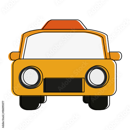 Taxi cab frontview icon vector illustration graphic design