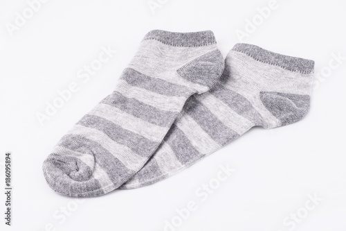 Isolated pair of socks on white background
