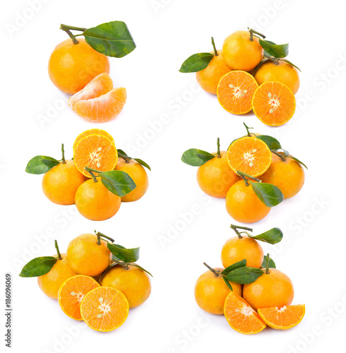 Fresh orange on white background