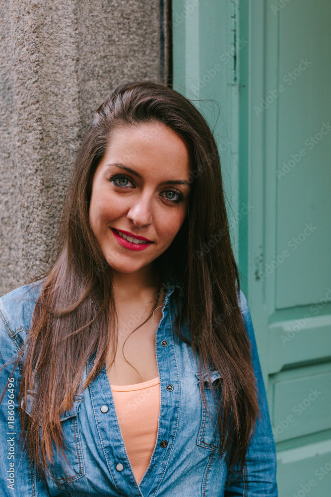 Portrait of a Young Woman in the Street Portrait of a Young Woman in the Street