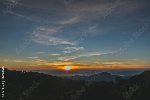 Fototapeta Naklejka Na Ścianę i Meble -  Sunrise view at Doi Inthanon