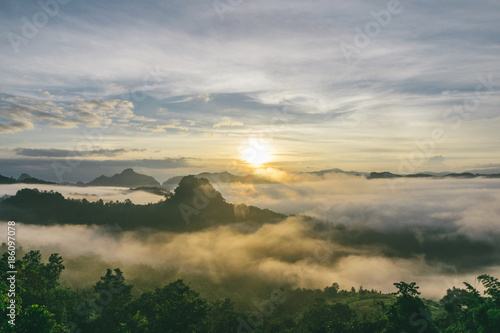 Sunrise at Baan Jabo in thailand in thailand