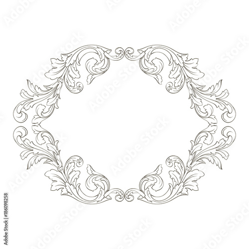 Classical baroque ornament vector 