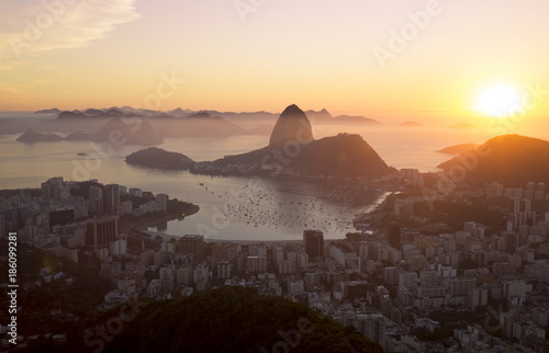 Panorama of Rio de Janeiro city and Sugarloaf mountain, Brazil