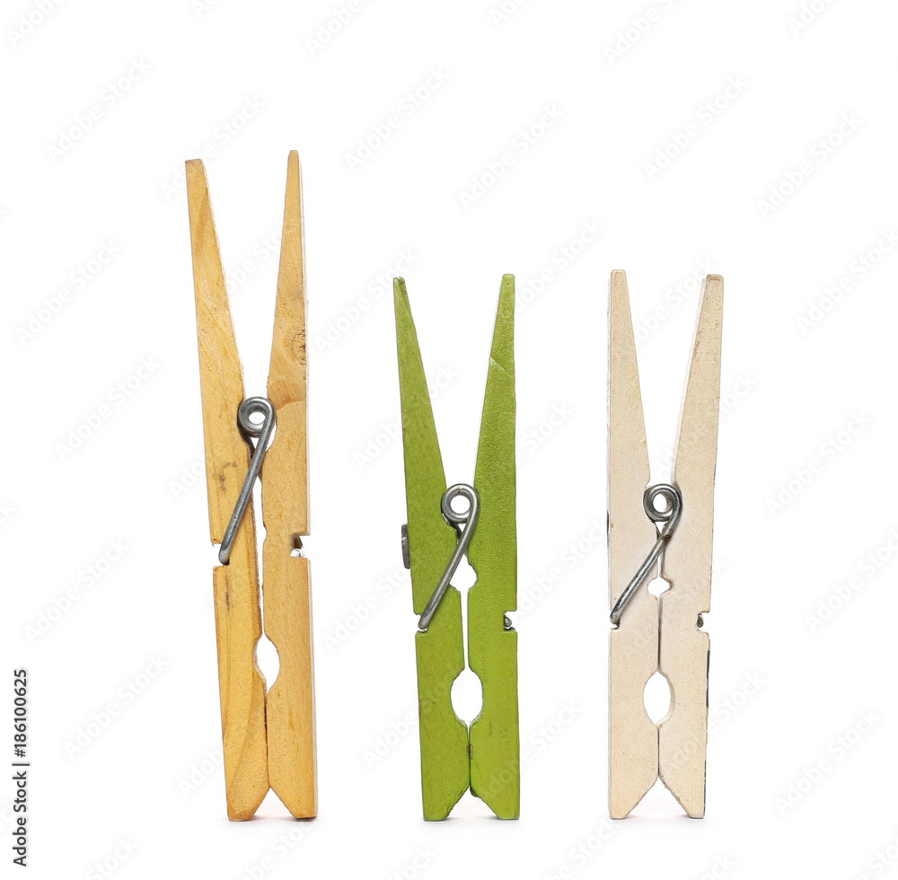 Clothespins isolated on white background Clothespins isolated on white background